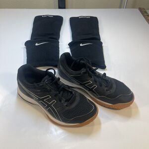 ASICS GEL ROCKET VOLLEYBALL INDOOR COURT SHOES Womens 6 & Two Sets of Knee Pads